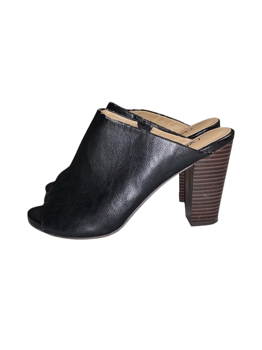 CATO Women's Black Open Toe Slip On Heels Size 10